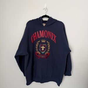 Vintage 90s Express Chamonix Crest Hoodie - Navy M (UNISEX)